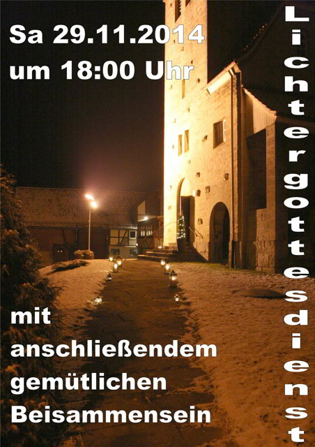 Lichtergottesdienst mit Chor in Coppengrave am Sa 29.11.2014