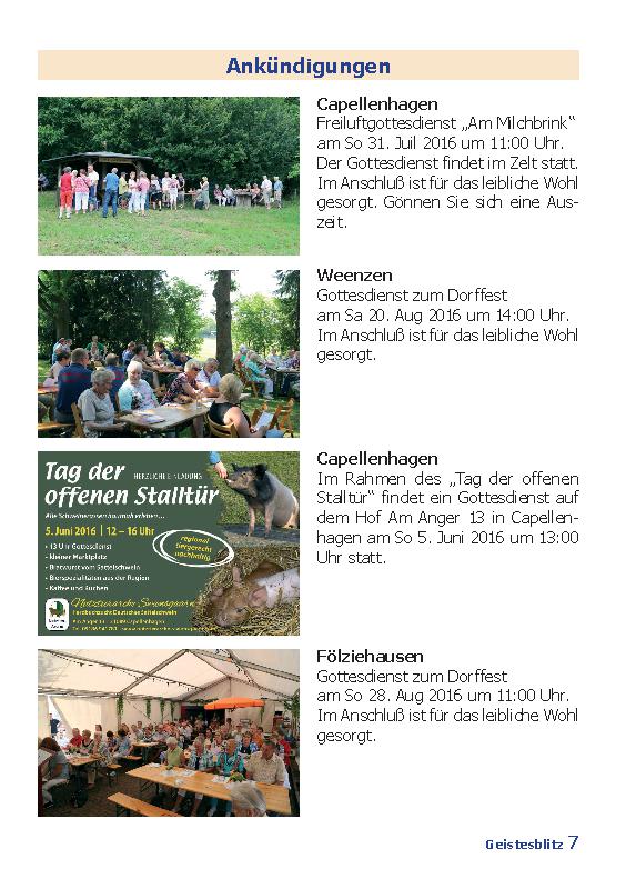 Gemeindebrief Juni 2016 - August 2016