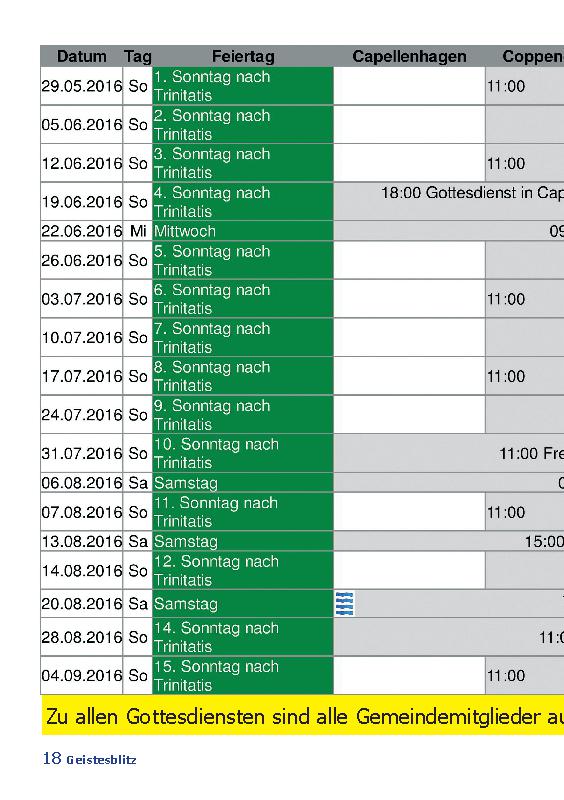 Gemeindebrief Juni 2016 - August 2016