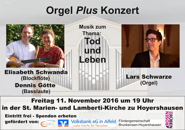 Orgel Plus Konzert in Hoyershausen am 11. Nov 2016