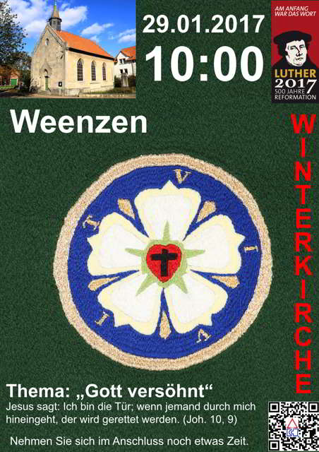 Einladung zur 3. Winterkirche nach Weenzen am 29.1.2017 um 10:00 Uhr