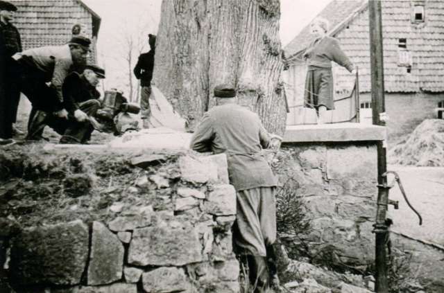Fällung der Kirchenlinde am 18.9.1958