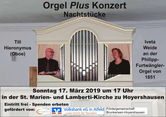 Orgel <i>Plus</i> Konzert in Hoyershausen am 17. März