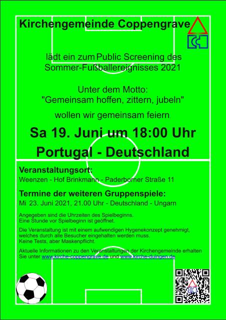 Einladung zum Fußballereignis 2021 nach Weenzen: Portugal - Deutschland