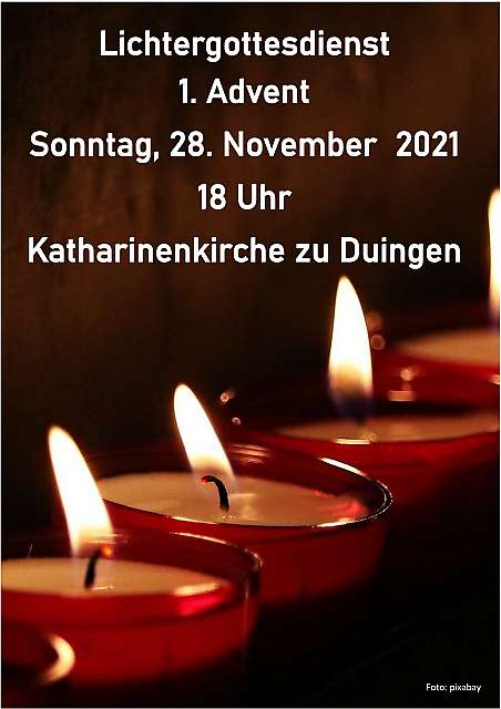 Einladung zum Lichtergottesdienst in Duingen