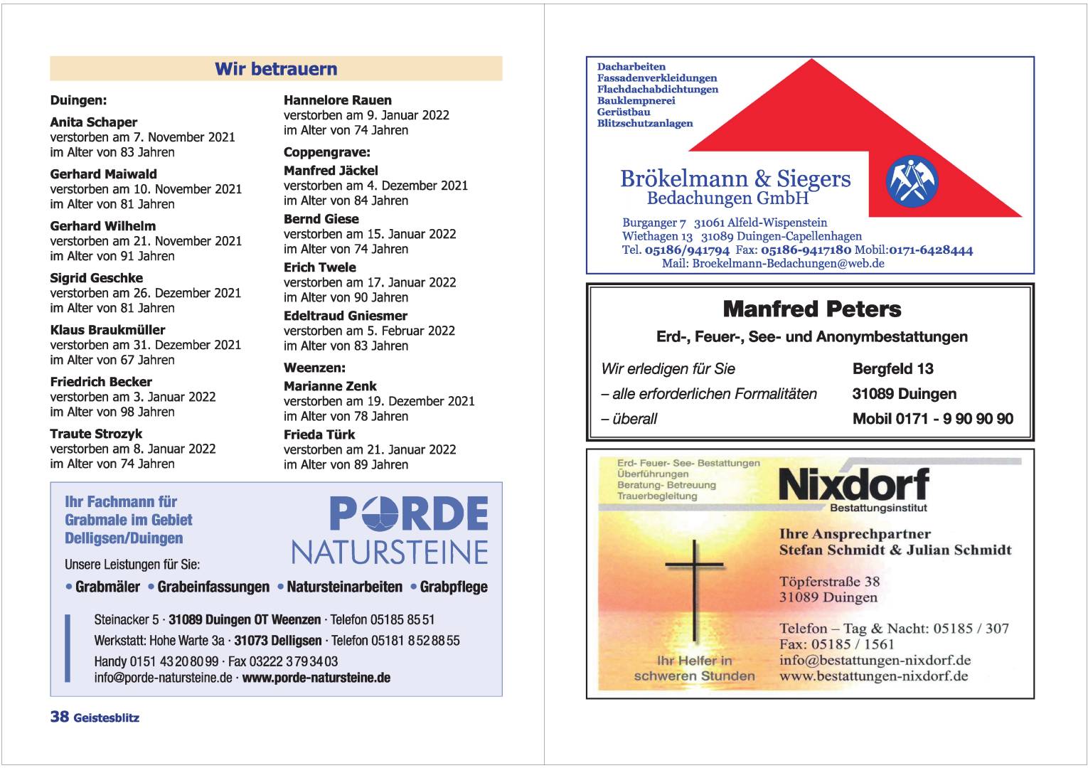 Gemeindebrief März 2022 - Mai 2022