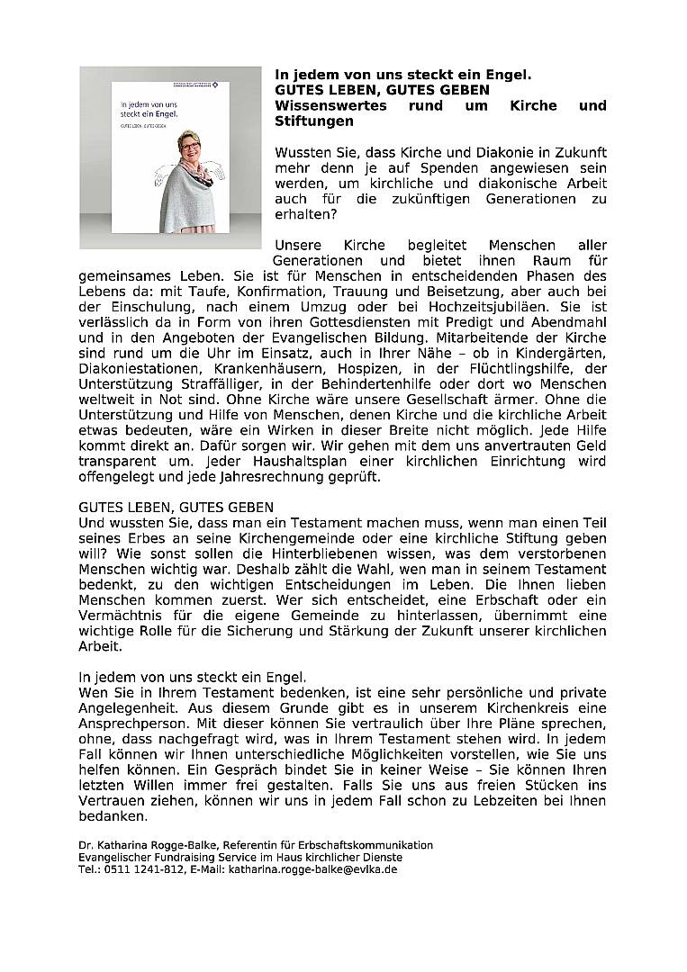 "Ins Gespräch gebracht und gut geregelt. Vorsorge ist sinnvoll"