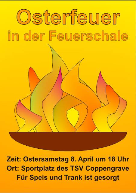 TSV Coppengrave veranstaltet Osterfeuer in der Feuerschale