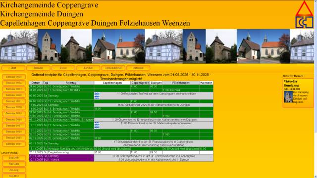 Aktualisierter Terminplan bis Ende November