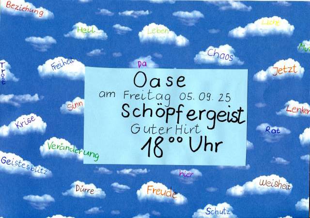 Ankündigung Oase am Freitag