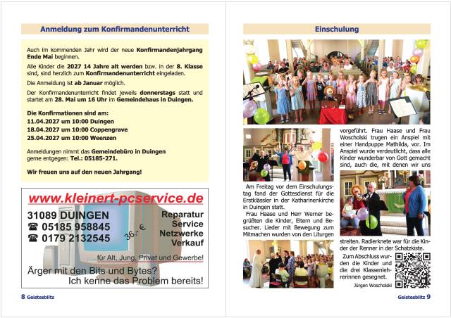 Gemeindebrief für die Monate Dezember 2025 - Februar 2026