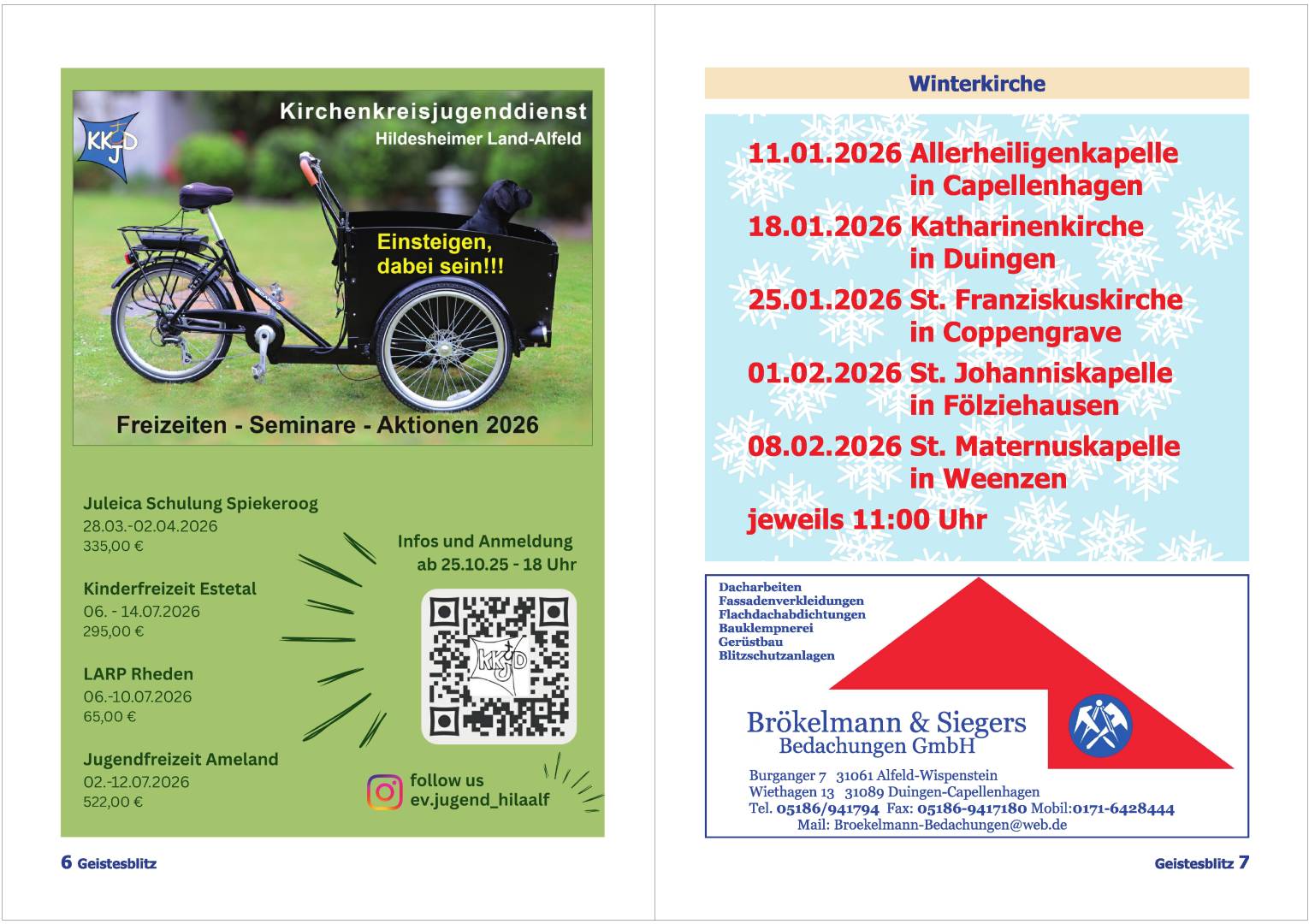 Gemeindebrief für die Monate Dezember 2025 - Februar 2026