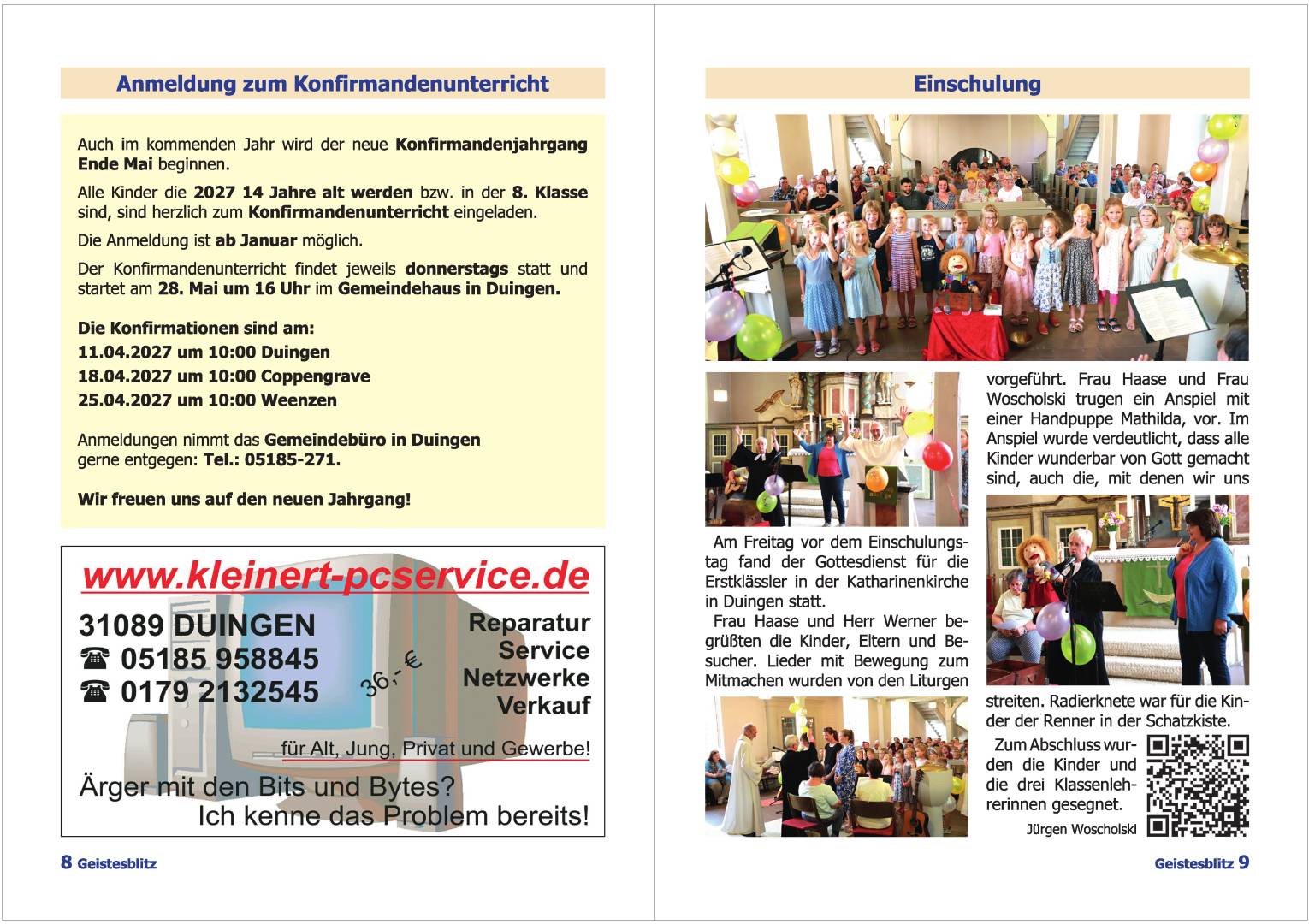 Gemeindebrief für die Monate Dezember 2025 - Februar 2026