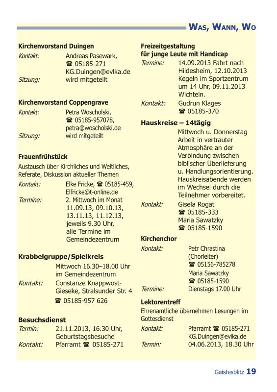 Gemeindebrief September - November 2013