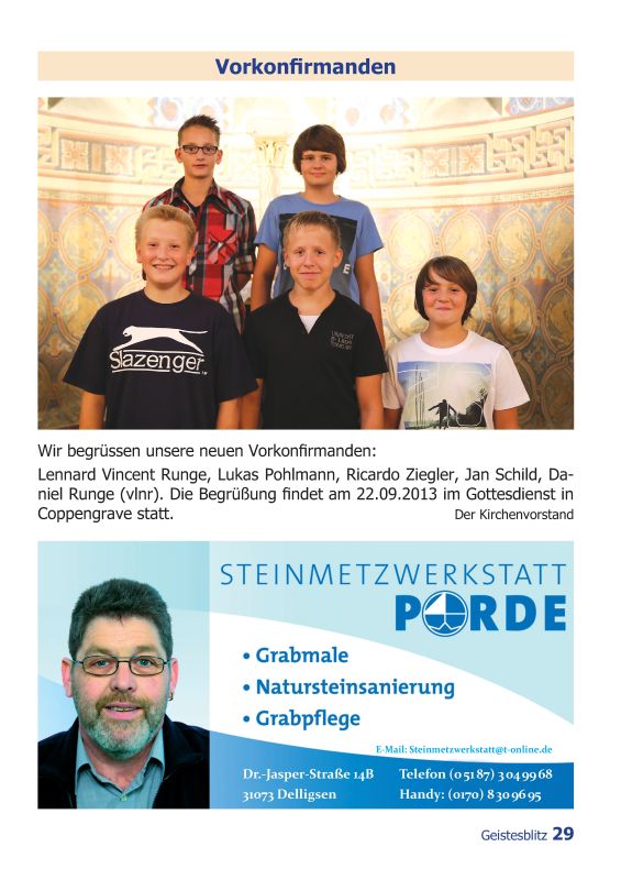Gemeindebrief September - November 2013