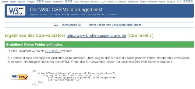 Unser Internetauftritt entspricht den HTML5/CSS3-Standards des W3C