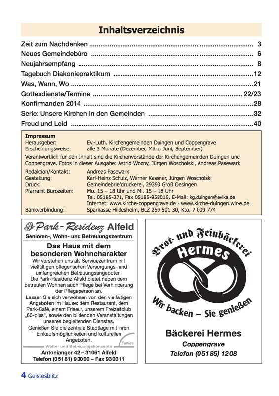 Gemeindebrief März - Mai 2014