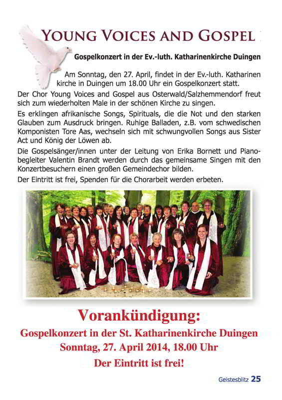 Gemeindebrief März - Mai 2014