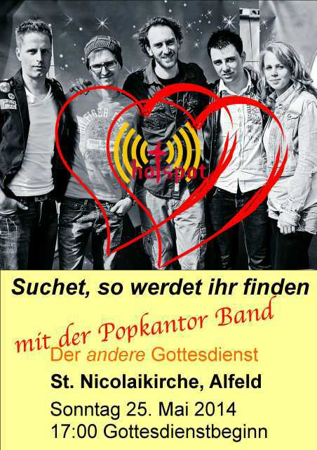 Die Popkantor Band zum ersten Mal live im Alfelder HotSpot-Gottesdienst