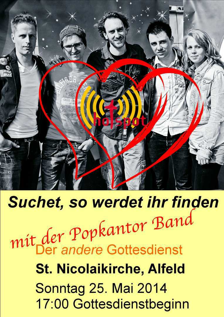 Die Popkantor Band zum ersten Mal live im Alfelder HotSpot-Gottesdienst