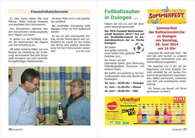 Gemeindebrief Juni - August 2014