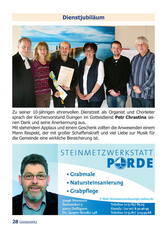 Gemeindebrief Juni - August 2014