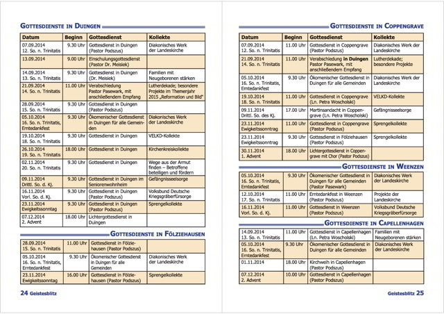 Gemeindebrief September - November 2014