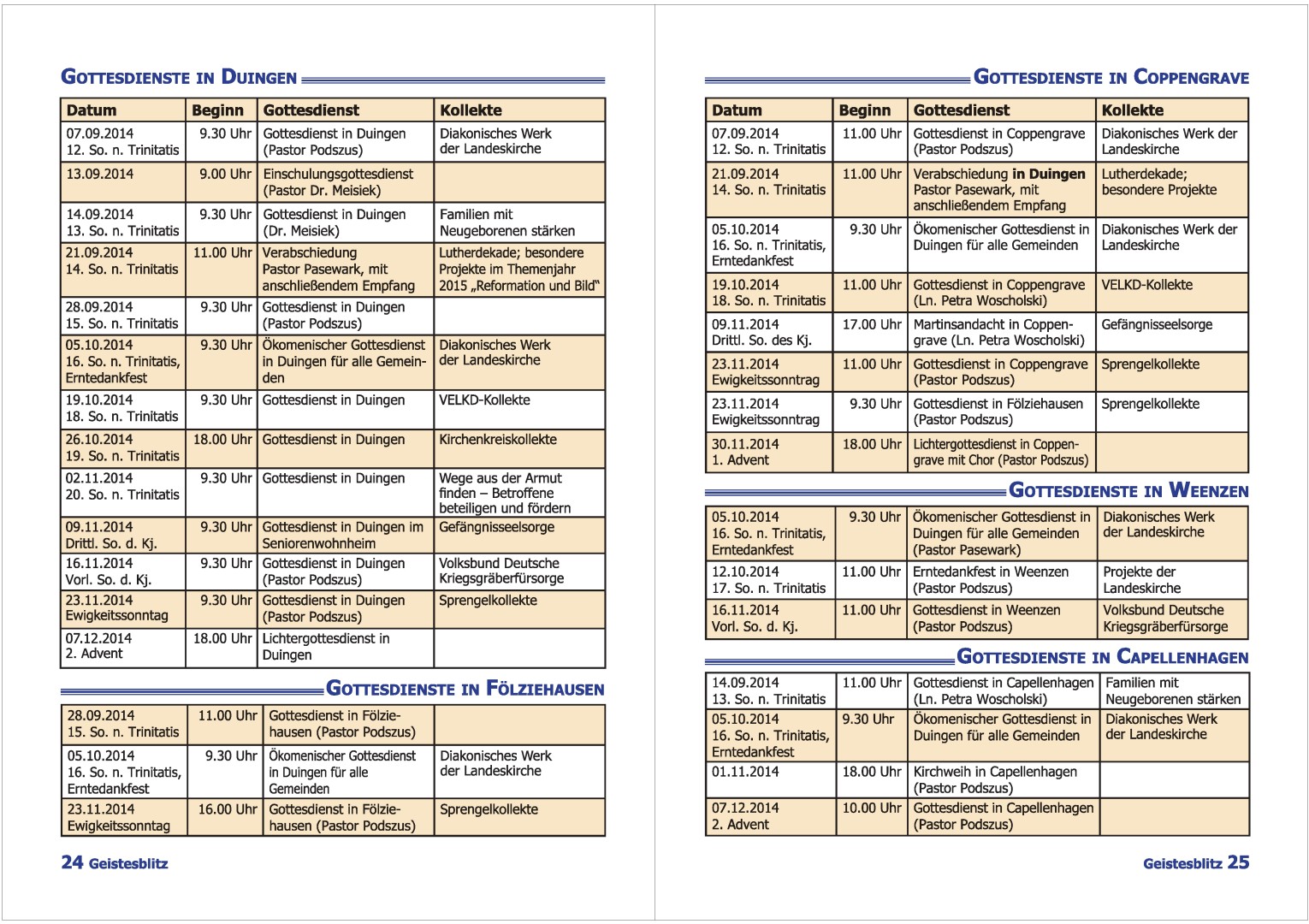 Gemeindebrief September - November 2014