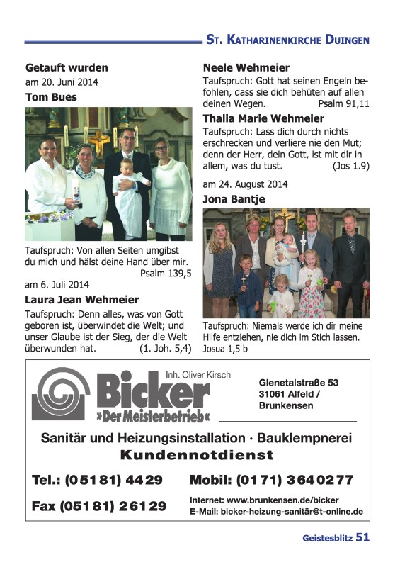 Gemeindebrief September - November 2014