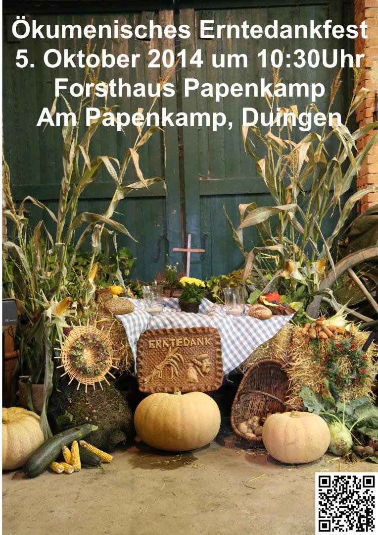 Einladung zum ökumenischer Erntedankgottesdienst am 5. Oktober 2014 am Forsthaus