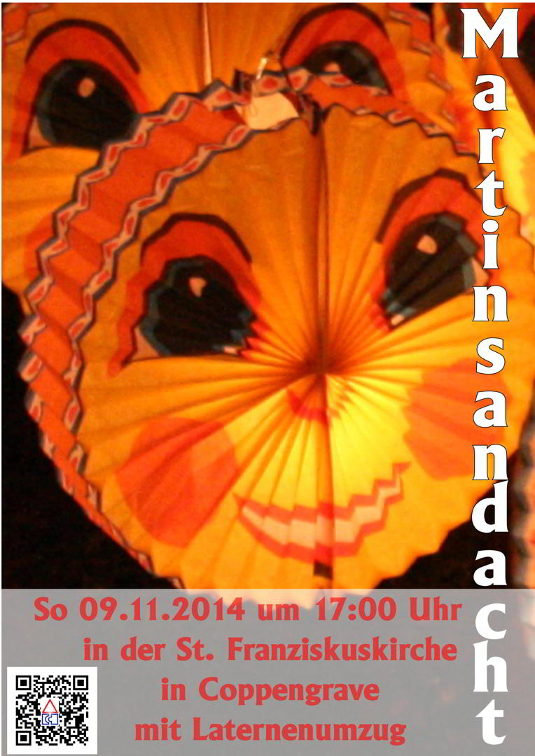 Martinsandacht und Laternenumzug am So 9.11.2014