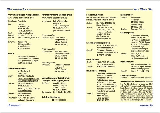 Gemeindebrief Dezember 2014 - Februar 2015