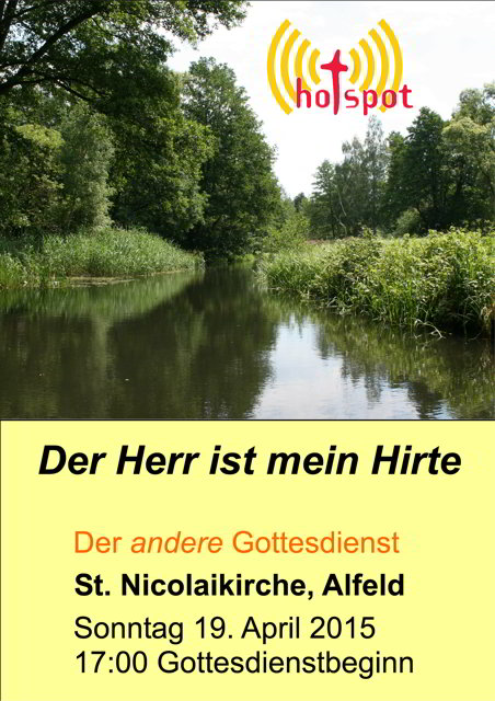 Einladung zum HotSpot mit dem Popkantor am 19. April um 17:00 in der St. Nicolaikirche in  Alfeld