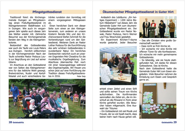 Gemeindebrief Juni 2015 - August 2015