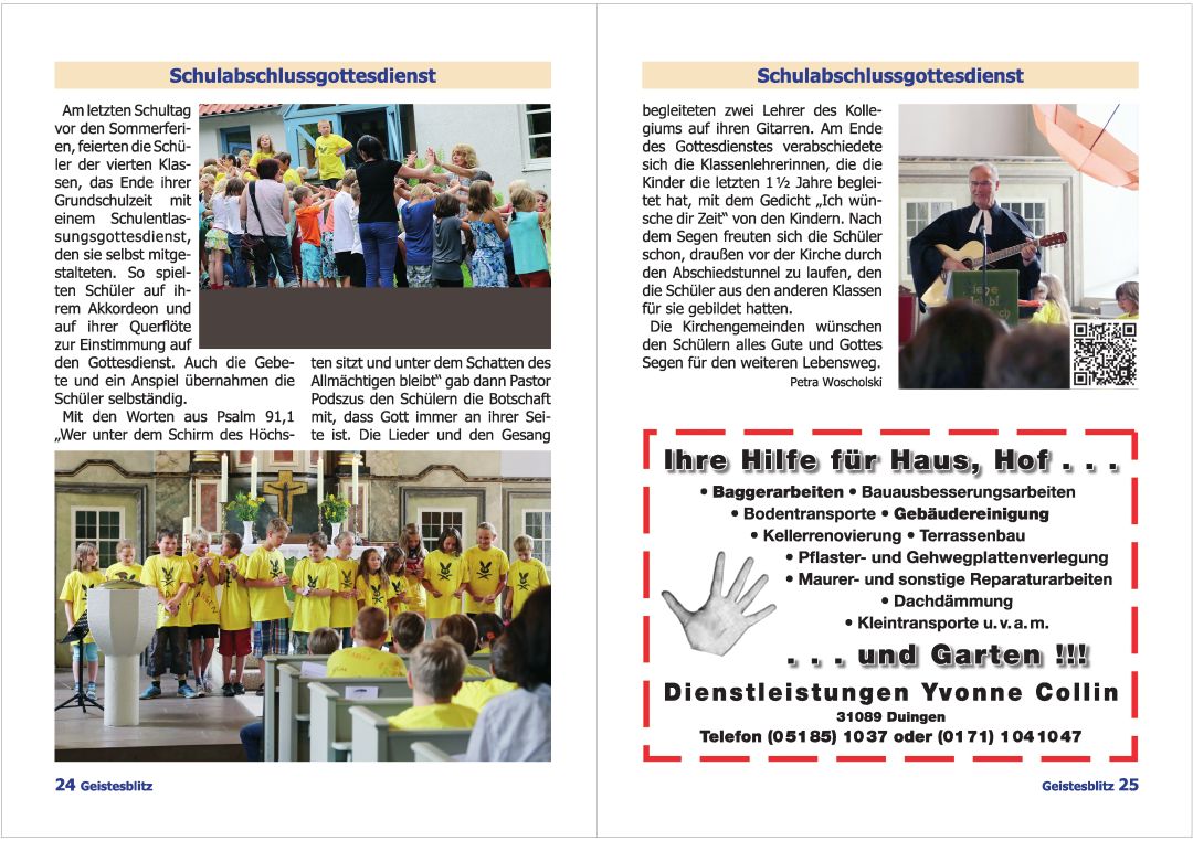 Gemeindebrief Juni 2015 - August 2015