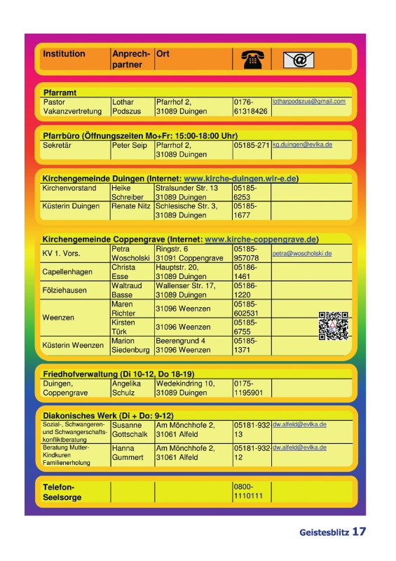 Gemeindebrief Juni 2015 - August 2015