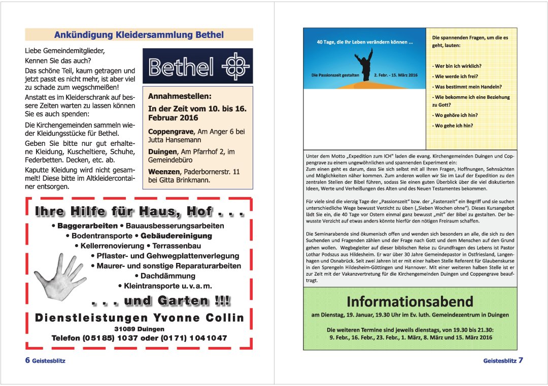 Gemeindebrief Dezember 2015 - Februar 2016