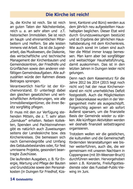 Gemeindebrief März 2016 - Mai 2016