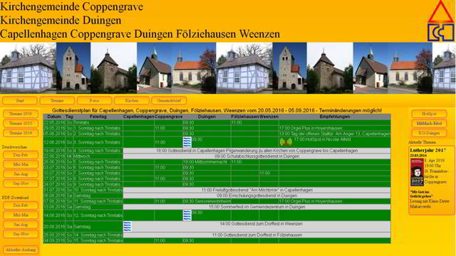 Neuer Gottesdienstplan für unsere Gemeinden