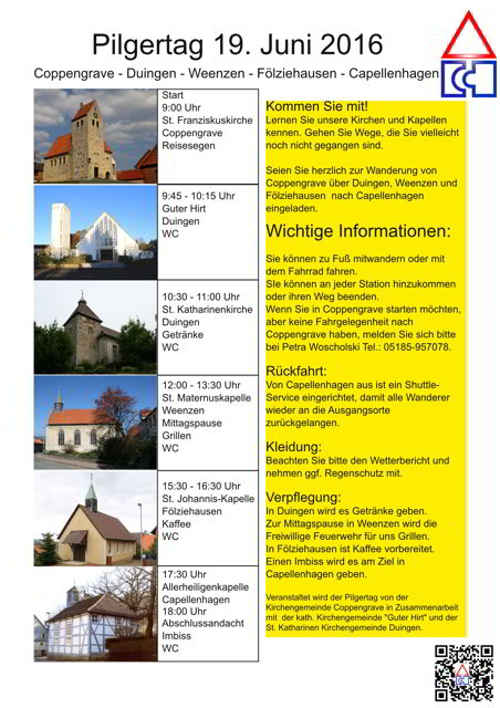 Pilgertag am 19. Juni 2016