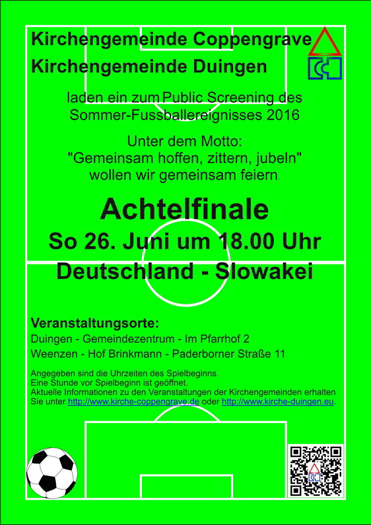 Achtelfinale: Deutschland - Slowakei am So 26. Juni 2016 um 18 Uhr