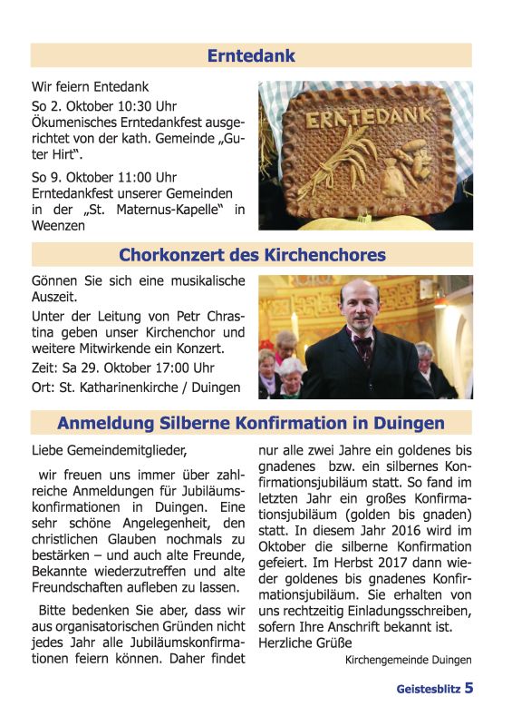 Gemeindebrief September 2016 - November 2016