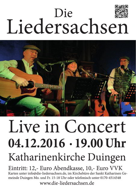 Konzert der "Die Liedersachsen" in der St. Katharinenkirche am 4.12.2016