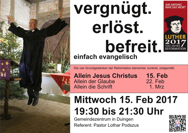 Einladung zu "vergnügt. erlöst. befreit." am 15.2.2017