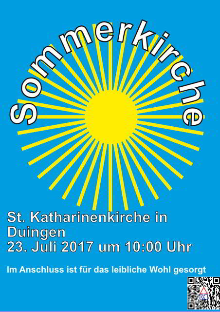 Einladung zur Sommerkirche nach Duingen am 23.7.2017