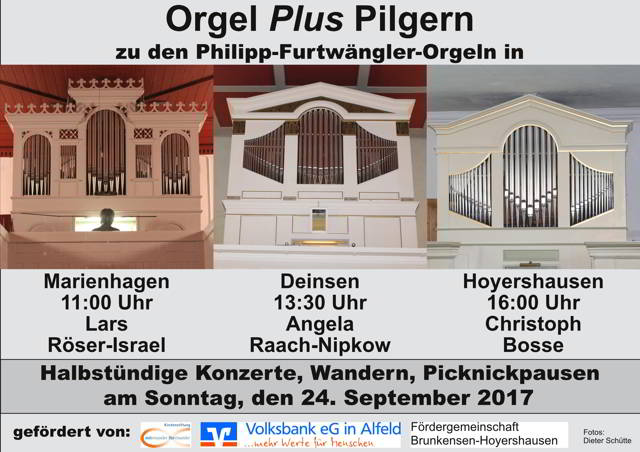 Orgel <i>Plus</i> Pilgern von Marienhagen über Deinsen nach Hoyershausen am 24.10.2017 um 11 Uhr