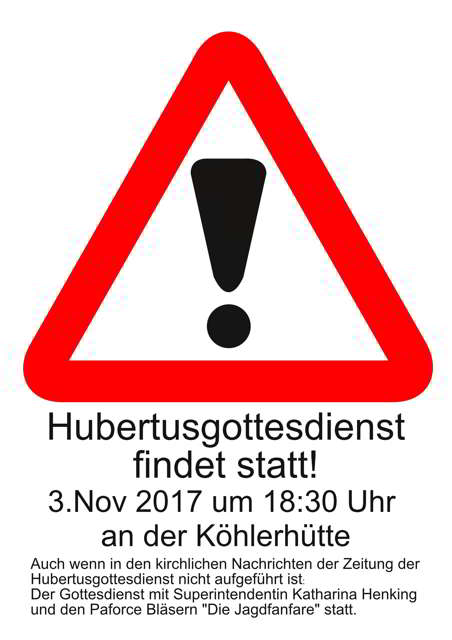 Hubertusgottesdienst findet statt!