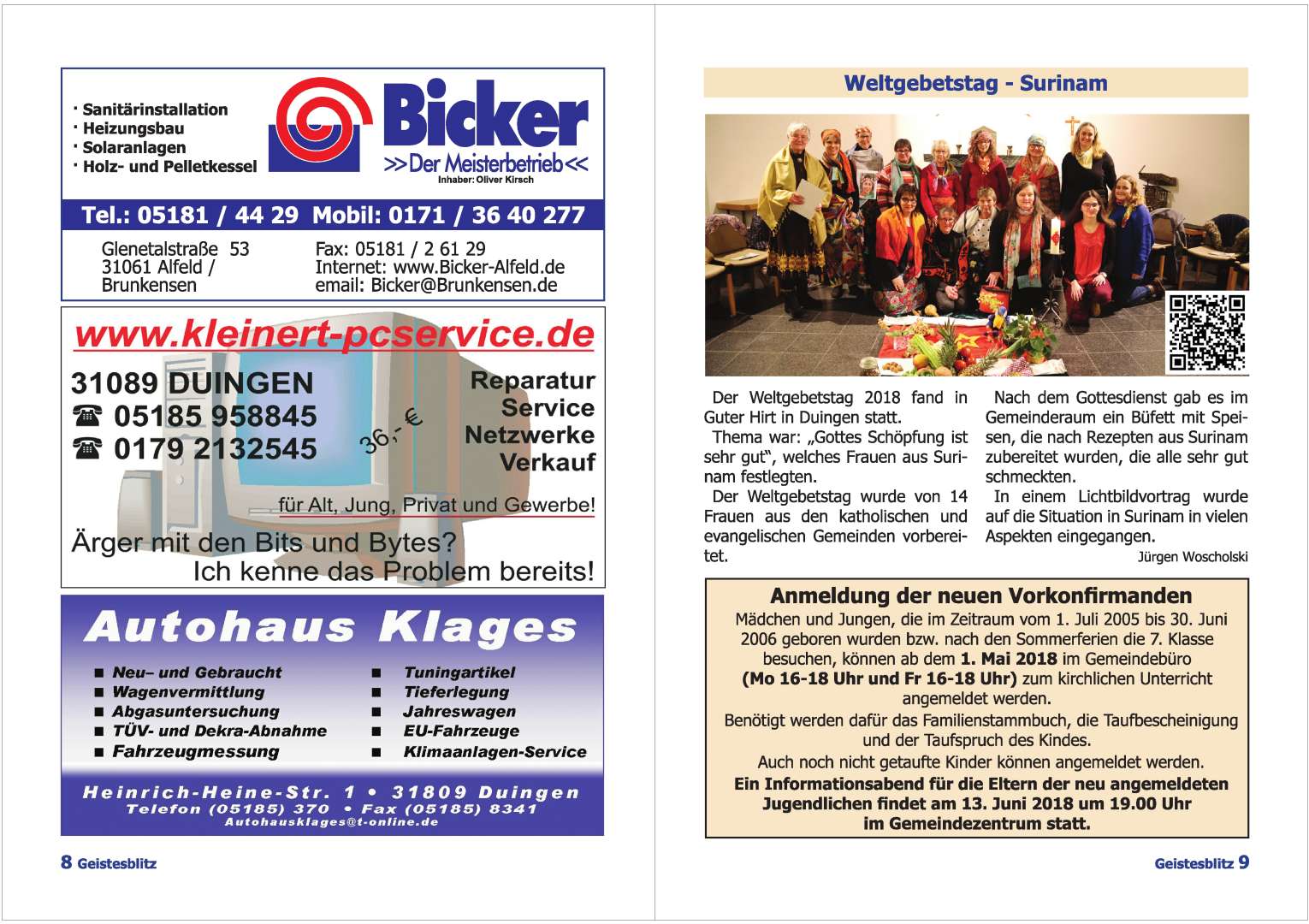 Gemeindebrief Juni 2018 - August 2018