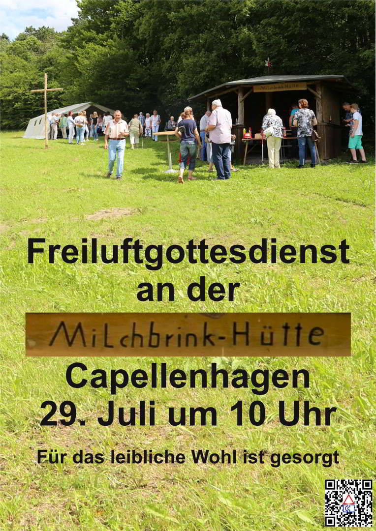 Einladung zum Freiluftgottesdienst am Milchbrink am 29. Juli um 10 Uhr