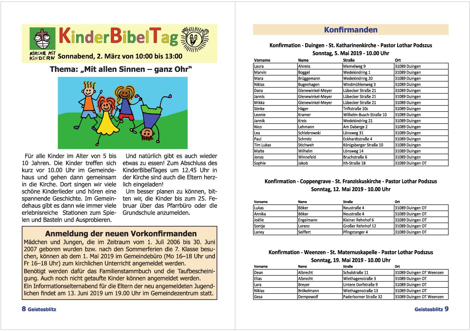 Gemeindebrief März 2019 - Mai 2019